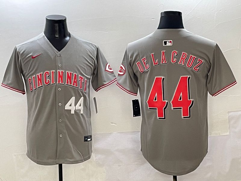 Men Cincinnati Reds #44 Delacruz Grey Game Nike 2025 MLB Jersey style 2->cincinnati reds->MLB Jersey